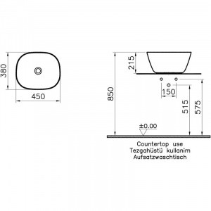 Раковина 45х38 см VitrA Plural 7811B401-0016