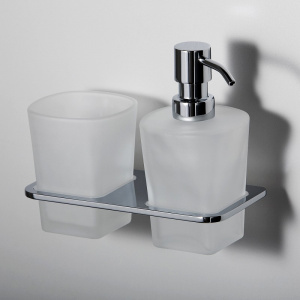 Дозатор для жидкого мыла WasserKRAFT Leine K-5089 со стаканом для зубных щеток Хром