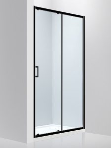 Душевая дверь Abber AG30100B 100x190 профиль Черный стекло прозрачное