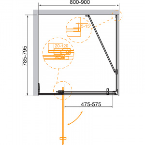 Душевой уголок Cezares Slider 80x80 SLIDER-AH-1-80-80/90-GRIGIO-Cr профиль Хром стекло серое