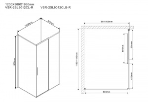 Душевой уголок Vincea Slim 120х90 VSR-2SL9012CL-R профиль Хром стекло прозрачное