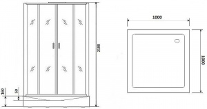 Душевая кабина Niagara Premium 100x100 NG-6902-01Q Black без гидромассажа