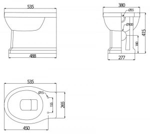 Напольный унитаз BelBagno Trevi BB135CBL