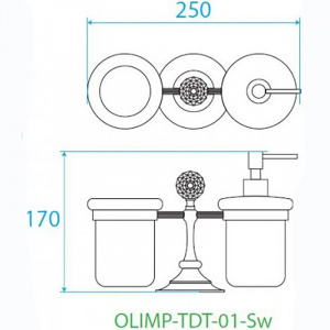 Дозатор для жидкого мыла Cezares Olimp OLIMP-TDT-01-Sw со стаканом для зубных щеток Хром