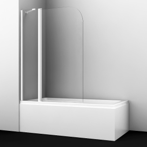 Шторка на ванну WasserKRAFT Leine 110 35P02-110W профиль Белый матовый стекло прозрачное