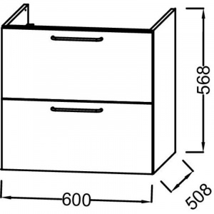 Тумба белый 60 см Jacob Delafon Odeon Rive Gauche EB2520-R9-N18