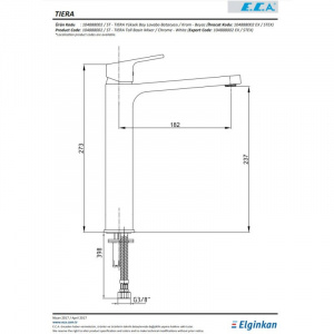 Смеситель для раковины E.C.A Tiera 104888002EX