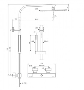 Душевая система с термостатом Ideal Standard Ceratherm T100 A7542AA