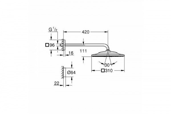 Верхний душ Grohe Rainshower SmartConnect 26642000 Хром