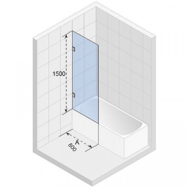 Шторка на ванну Riho VZ Scandic NXT X409 80х150 G001161120 (GX00513C0) профиль Хром стекло прозрачное