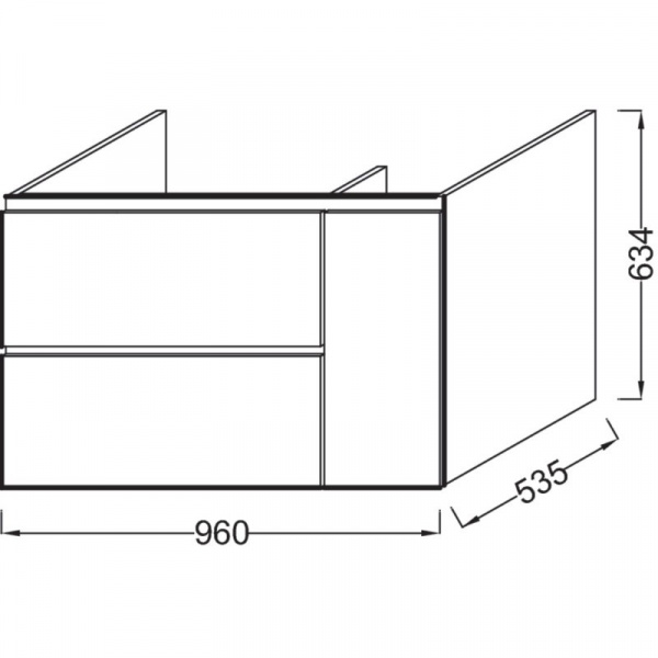 Тумба белый 96 см Jacob Delafon Soprano EB1334-N18