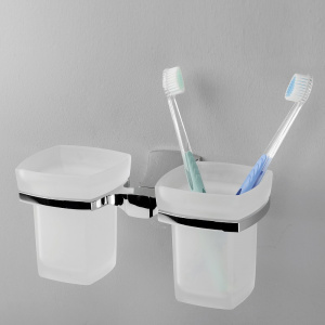 Стакан для зубных щеток WasserKRAFT Wern K-2528D двойной Хром
