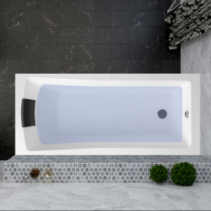 Комплект 4 в 1 Lavinia Boho One S2-3701075P, акриловая ванна 170x75 см, металлический каркас с монтажным набором, подголовник, лицевой экран