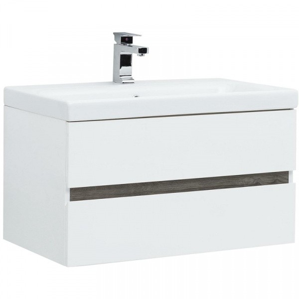 Комплект мебели для ванной Aquanet Беркли 80 258969 подвесной Белый Дуб рошелье