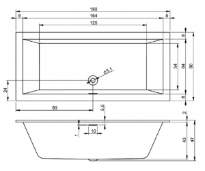 Акриловая ванна Riho Rething Cubic (180x80) B106013005