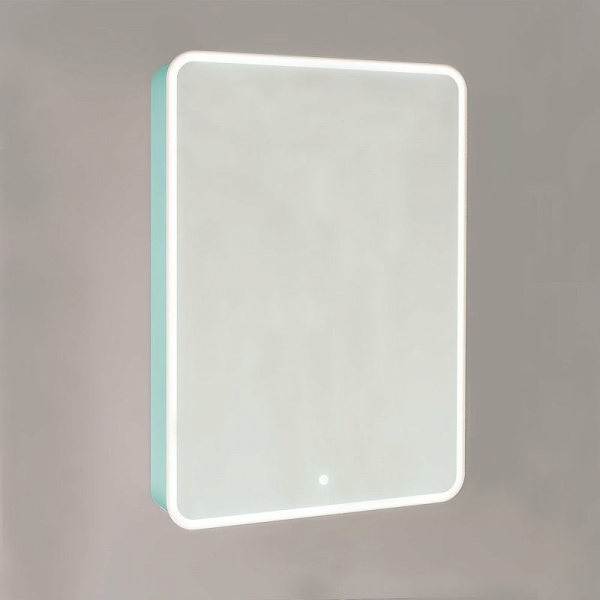 Зеркальный шкаф Jorno Pastel 60 Pas.03.60/BL с подсветкой Бирюзовый бриз