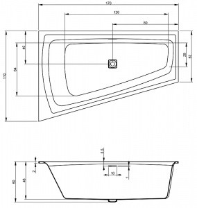 Акриловая ванна Riho Still Smart 170х110 B102003005 (BR0400500K00130) R без гидромассажа