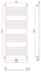 ДР "Богема+" прямая 1200х500 (Матовое ЗОЛОТО)