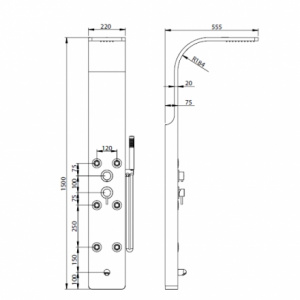 Душевая панель RGW Shower Panels SP-03 21140103-10 Матовый хром