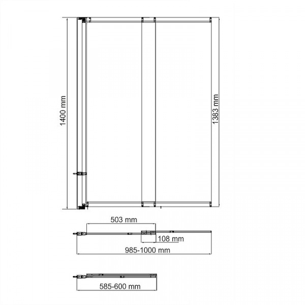 Шторка на ванну WasserKRAFT Main 100 41S02-100WS профиль Хром стекло прозрачное