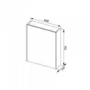 Зеркальный шкаф 60х75 см белый Aquanet Латина 00179942