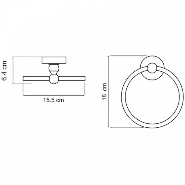 Кольцо для полотенец WasserKRAFT Nau K-7760 Хром