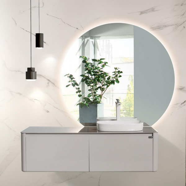 Комплект мебели для ванной Black&White Universe R 9151401 подвесной Серый