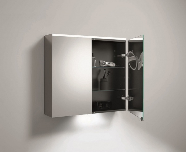 Зеркальный шкаф Burgbad Eqio 90 SPGT090F2010 с подсветкой Серый