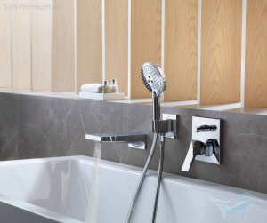 Смеситель для ванны Metropol, однорычажный, с рычаговой рукояткой, со встроенной защитной комбинацией, СМ Hansgrohe 32546990