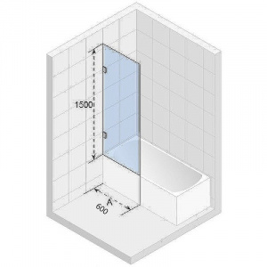 Шторка на ванну Riho VZ Scandic NXT X409 60х150 G001159120 (GX00493C0) профиль Хром стекло прозрачное