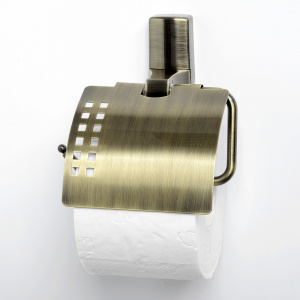 Держатель туалетной бумаги WasserKRAFT Exter K-5225 с крышкой Светлая бронза