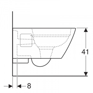 RENOVA PLAN Унитаз подвесной безободковый, полузакрытая форма, 540 мм, белый (500.378.01.1)