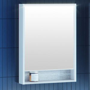 Зеркальный шкаф Aquaton Капри 60 1A230302KPDA0 с подсветкой Бетон пайн Белый