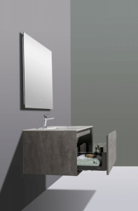 Комплект мебели для ванной Black&White Universe 909U1000 подвесной Пепельный