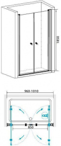 Душевая дверь в нишу RGW Passage PA-04 100 профиль Хром стекло прозрачное
