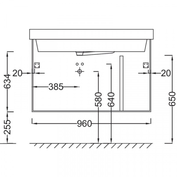 Тумба белый 96 см Jacob Delafon Soprano EB1334-N18