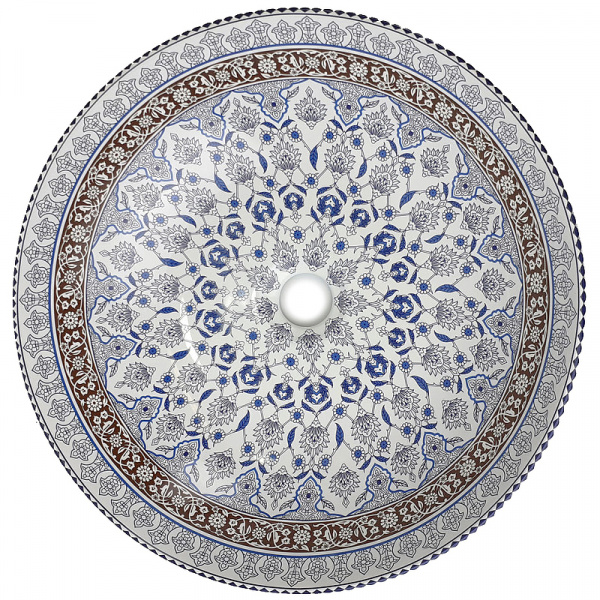 Раковина-чаша Bronze de Luxe Марракеш 40 1008 Белый глянец с декором