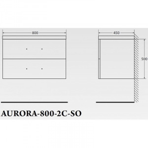Тумба под раковину BelBagno Aurora 80 AURORA-800-2C-SO-BL подвесная Bianco Lucido