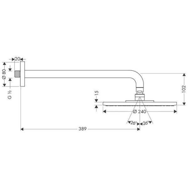 Верхний душ Hansgrohe Raindance S 27474000 Хром