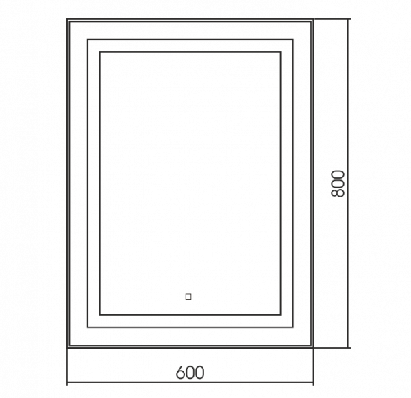 Зеркало AZARIO Саурон 600х800 вертикальное, c подсветкой и диммером, сенсорный выключатель (LED-00002510)