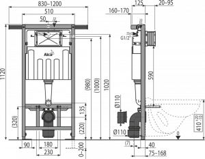 AM102/1120 Jádroмodul - Скрытая система инсталляции для сухой установки – при реконструкции ванных комнат в панельных домах