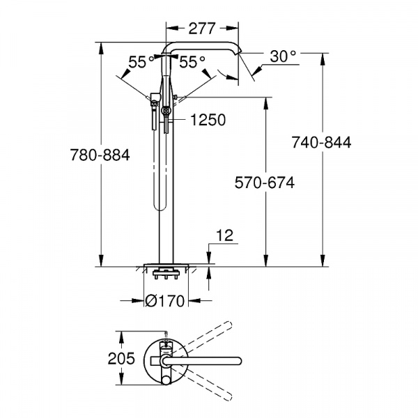 Смеситель для ванны Grohe Essence New 23491001 Хром