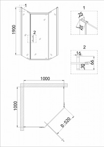 Душевой уголок Niagara Nova 100х100 NG-6634-08 профиль Хром стекло прозрачное