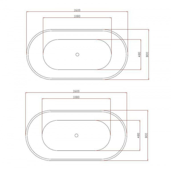 BRISTOL Ванна акриловая, свободностоящая, в комплекте с сифоном и металлической рамой, 1600X800X580мм