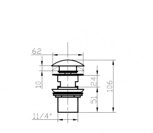 Донный клапан для раковин Bronze de Luxe без перелива (21971/1B)