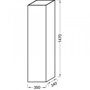 Подвесная колонна с реверсивной дверцей серый антрацит глянец Jacob Delafon Soprano EB984-442