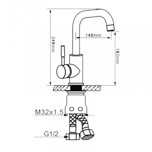 Смеситель для кухни Melana F6102 Сатин