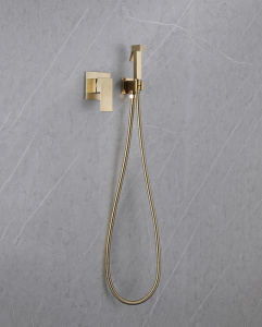 Гигиенический душ со смесителем Abber Daheim AF8225G Золото матовое