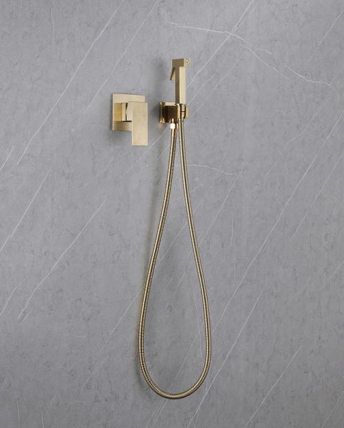 Гигиенический душ со смесителем Abber Daheim AF8225G Золото матовое
