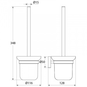 Туалетный ёршик подвесной хром/белый IDDIS Calipso CALMBG0I47
